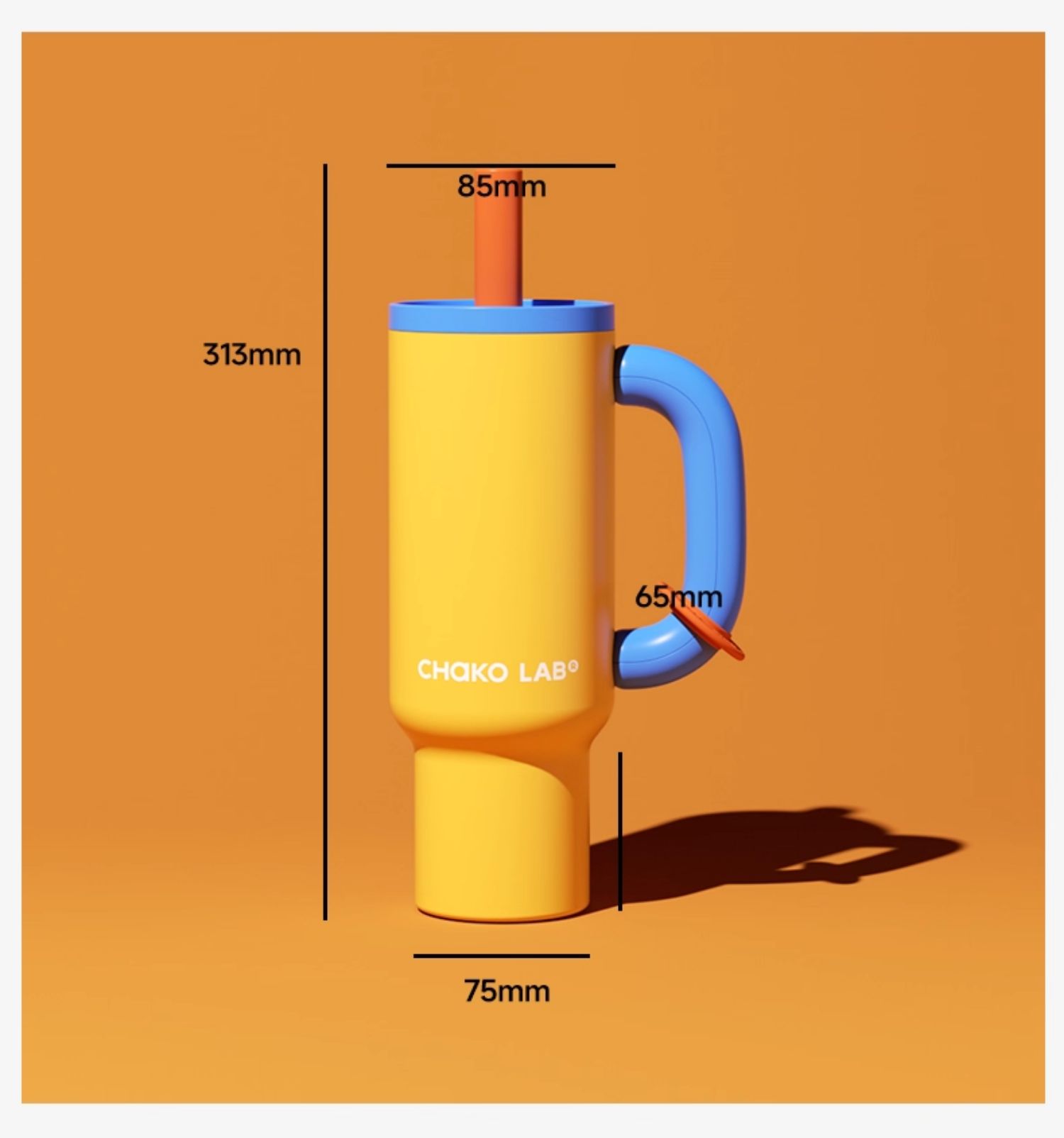 CHaKOLAB Hexu Jumbo Straw Insulated Tumbler – Stylish Large-Capacity Car Cup