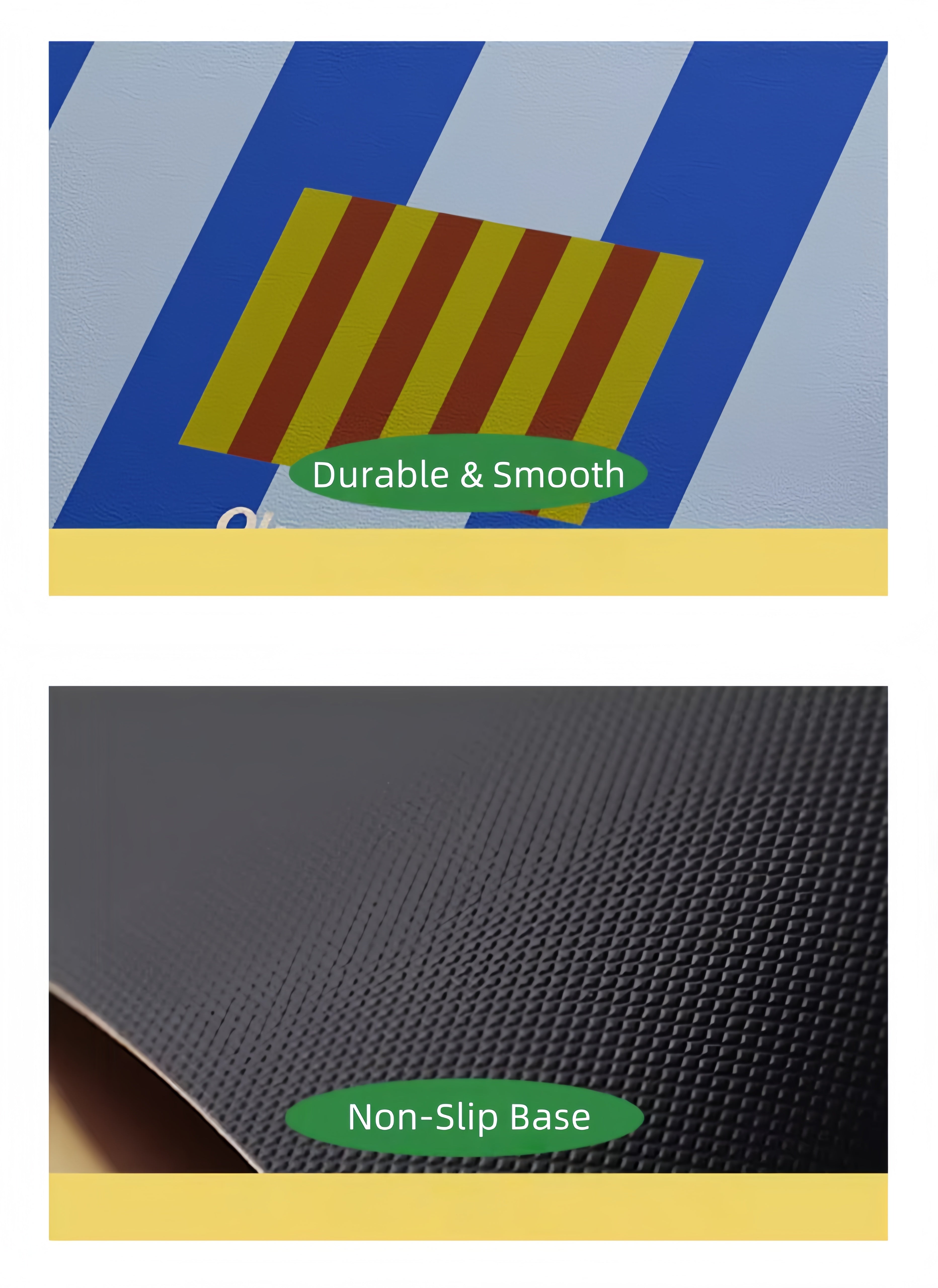 “Vintage Stripe Square Table Mat | PVC Leather Dining Mat | Waterproof, Oil-Resistant & Heatproof”