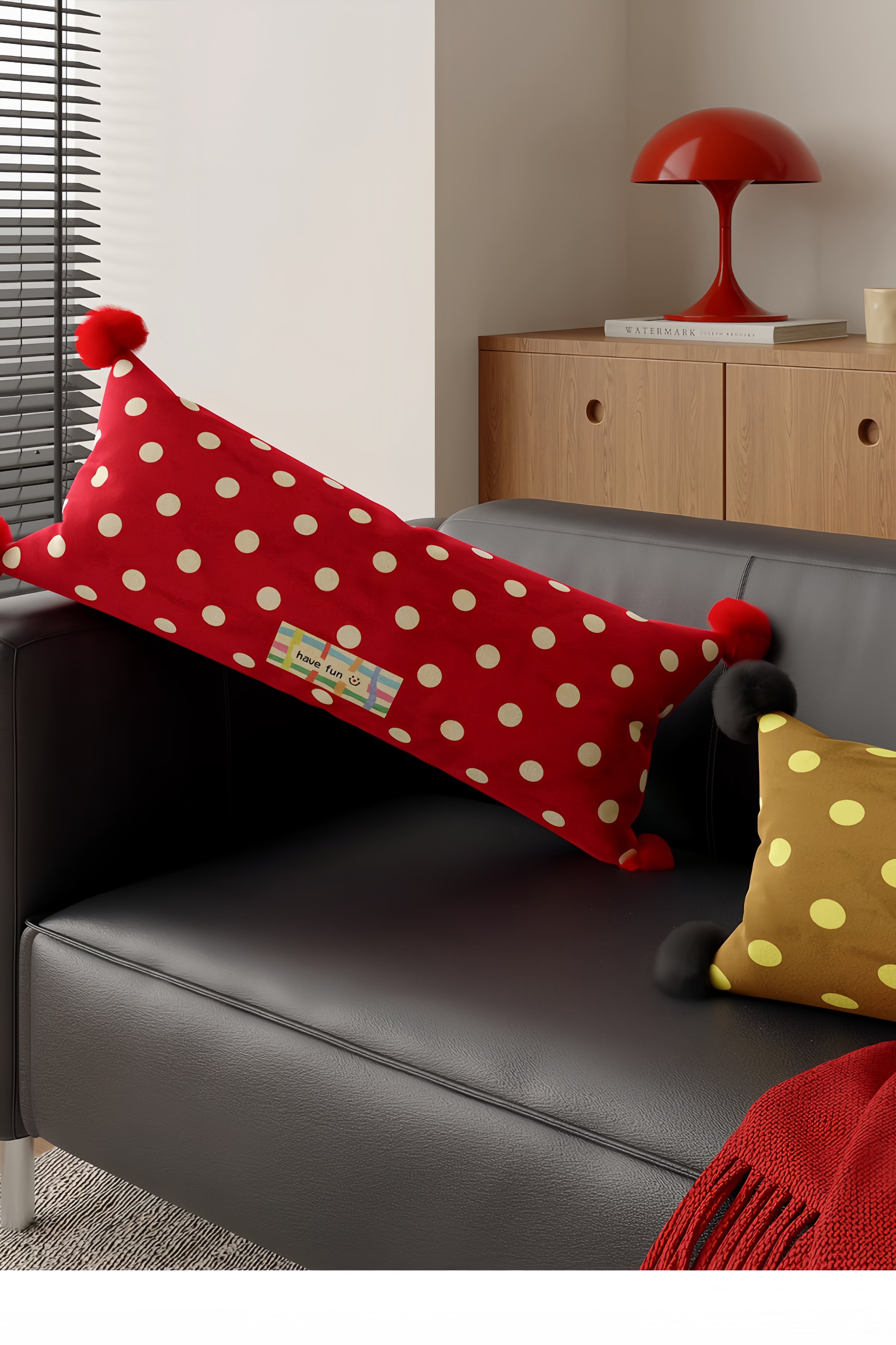 Vintage Polka Dot Velvet Cushion | Soft Velvet Cushion Cover & Insert | Sofa, Bed & Car Cozy Decor