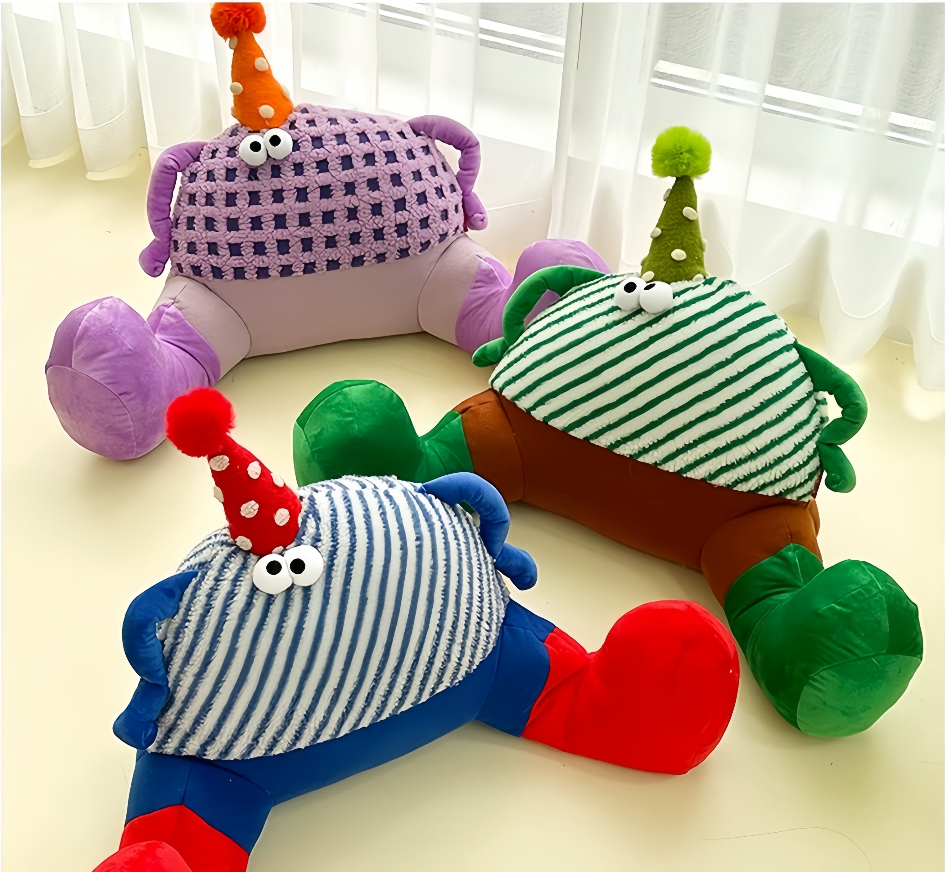 Cartoon Monster Lumbar Pillow – Cute Soft Cushion for Sofa & Office