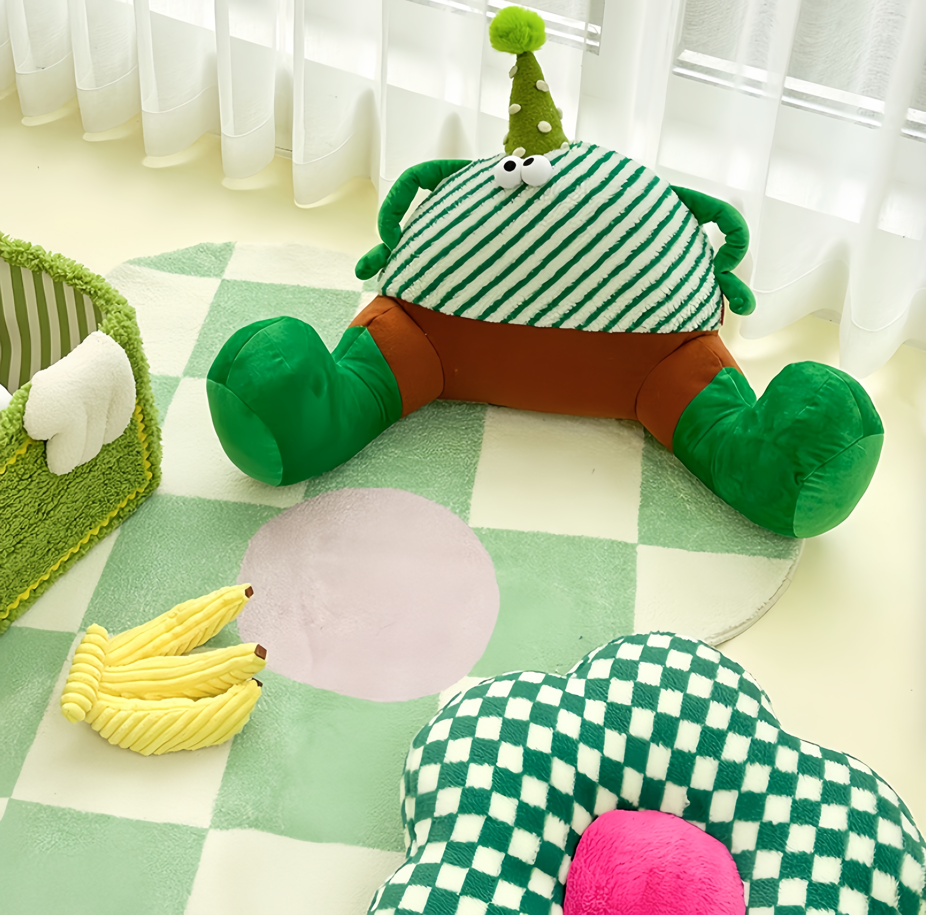 Cartoon Monster Lumbar Pillow – Cute Soft Cushion for Sofa & Office