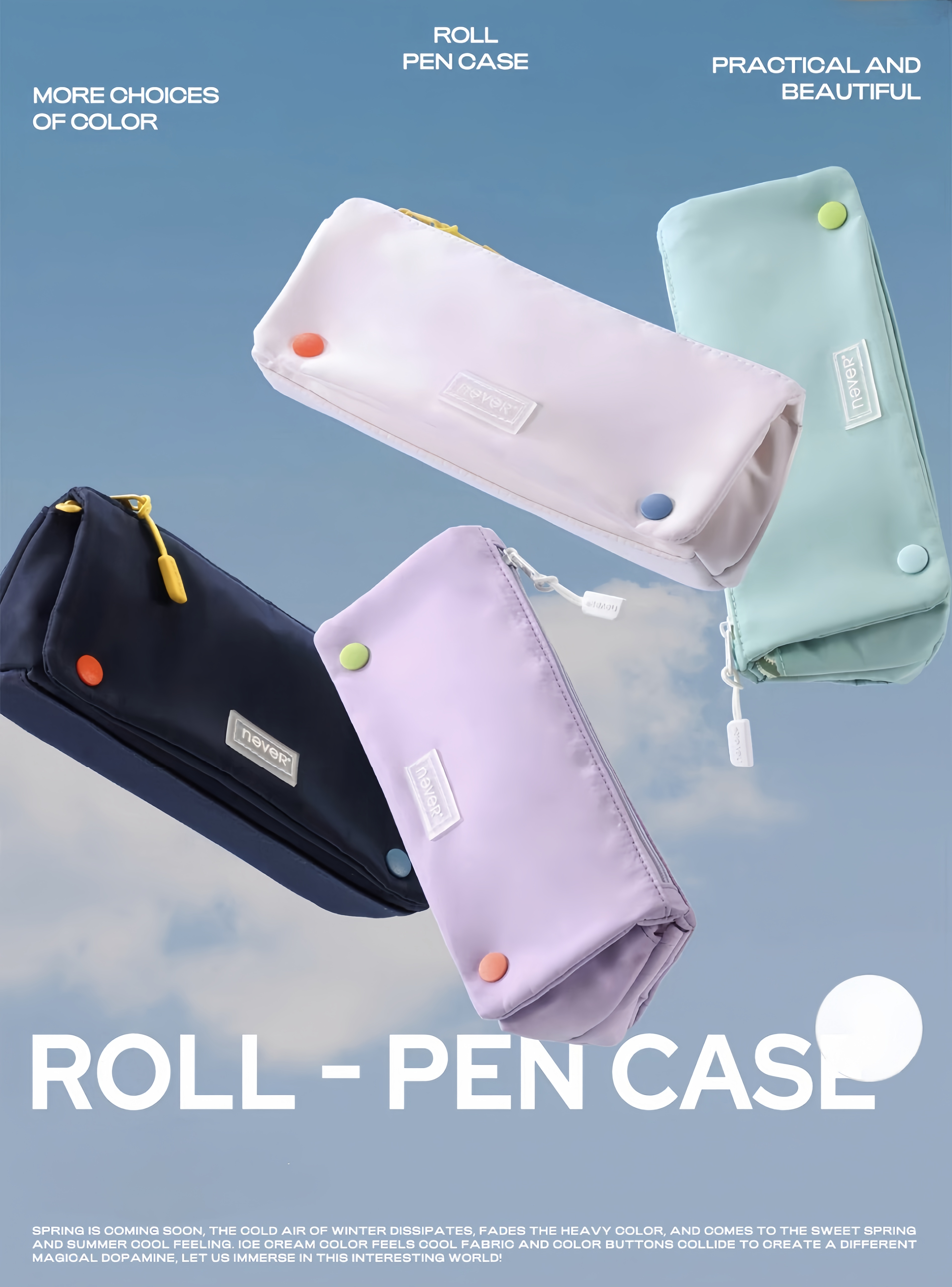 Minimalist Roll-Up Pencil Case